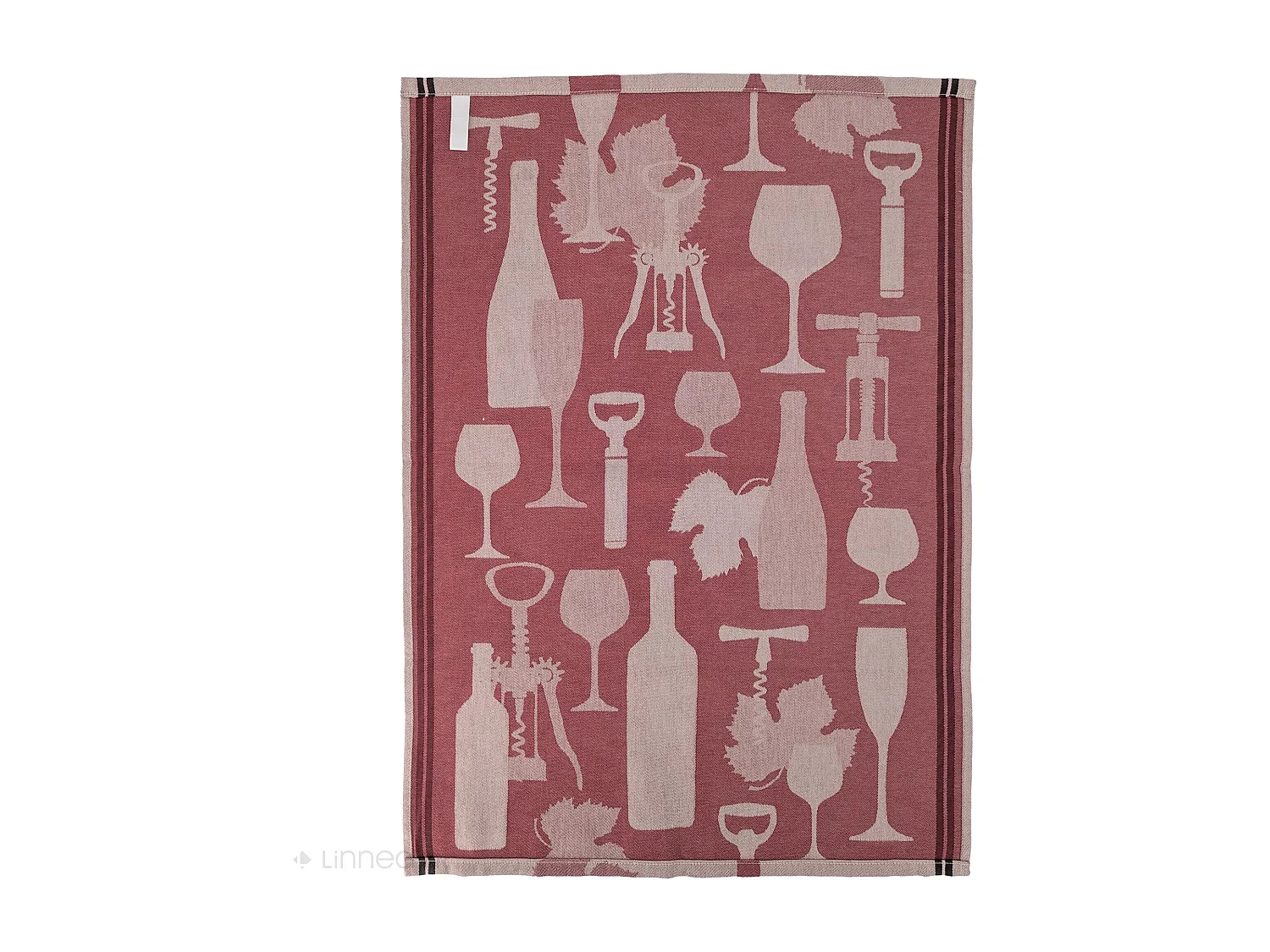 Lot de 2 torchons de cuisine pur coton 50x70 cm VITIS motif viticole rouge