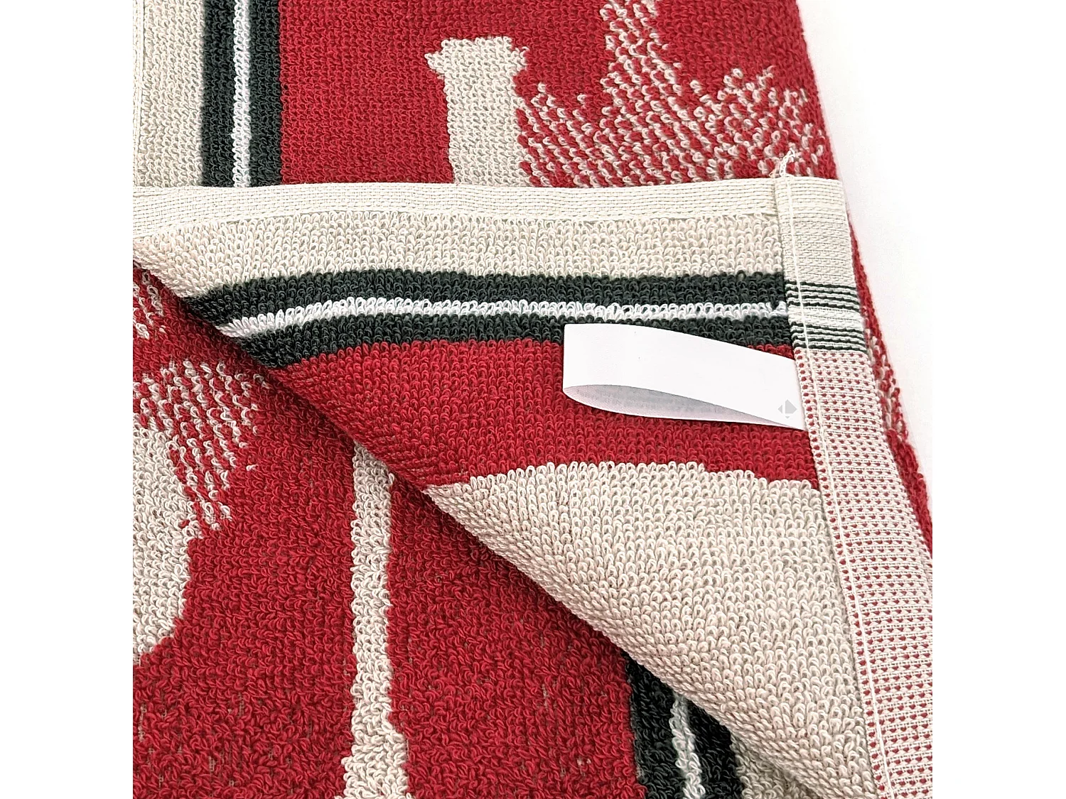 Lot de 2 torchons de cuisine pur coton 50x50 cm VITIS motif viticole rouge