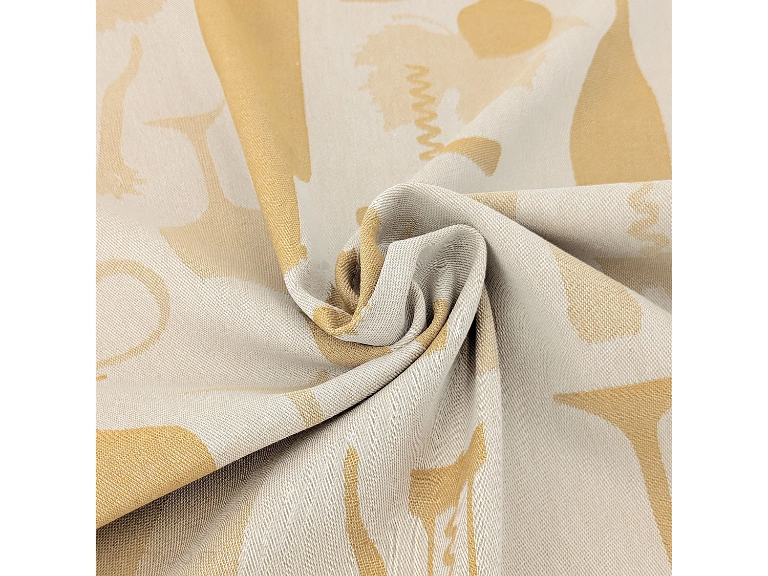 Lot de 2 torchons de cuisine pur coton 50x70 cm VITIS motif viticole jaune