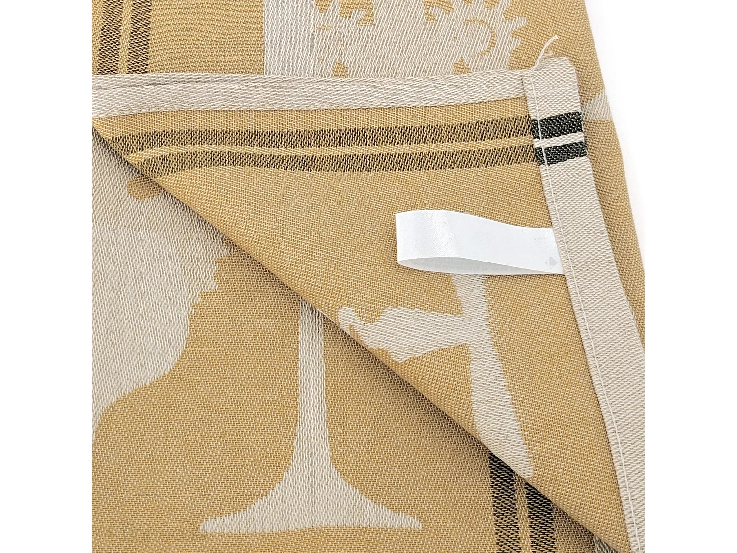 Lot de 2 torchons de cuisine pur coton 50x70 cm VITIS motif viticole jaune