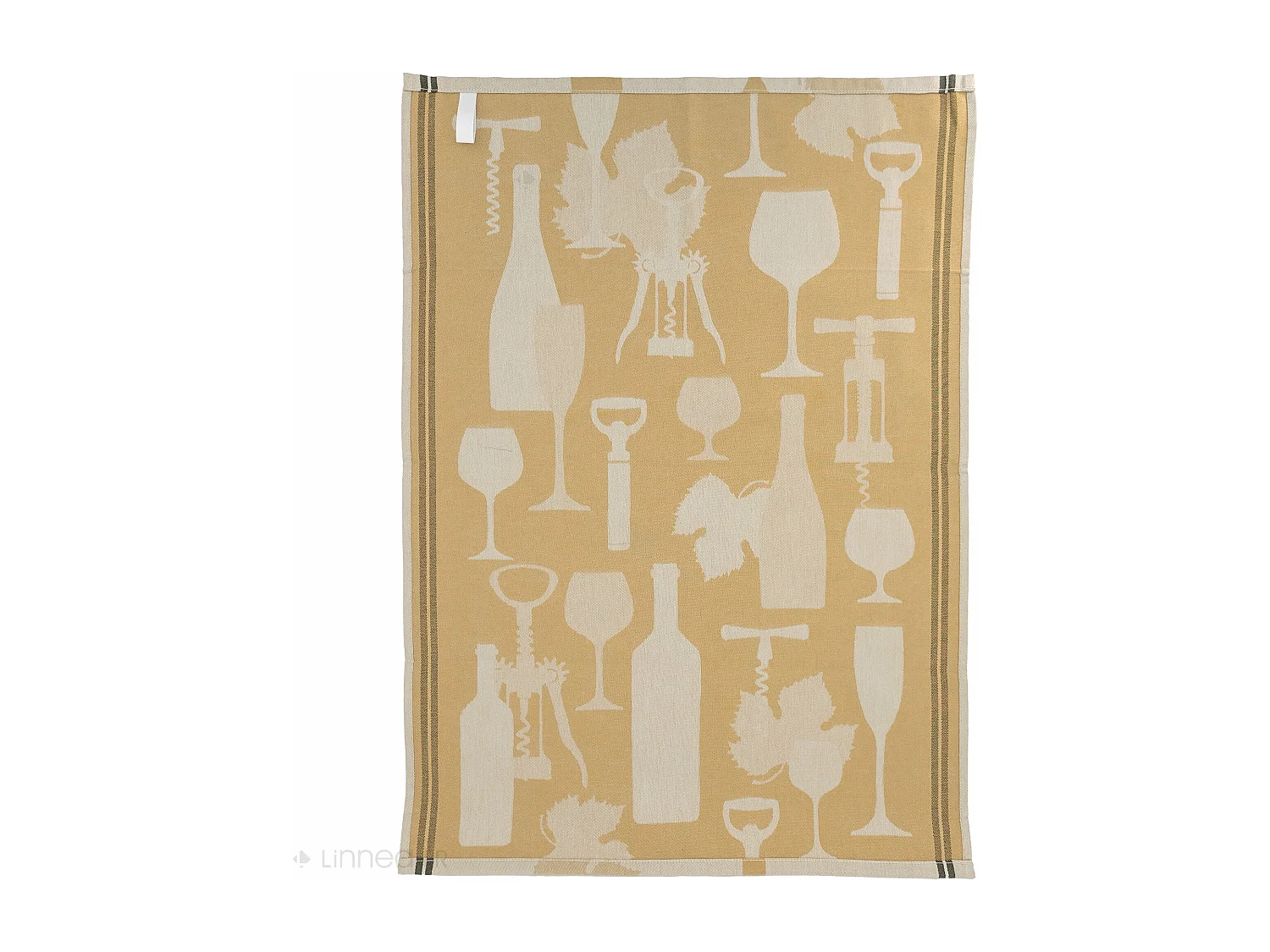 Lot de 2 torchons de cuisine pur coton 50x70 cm VITIS motif viticole jaune