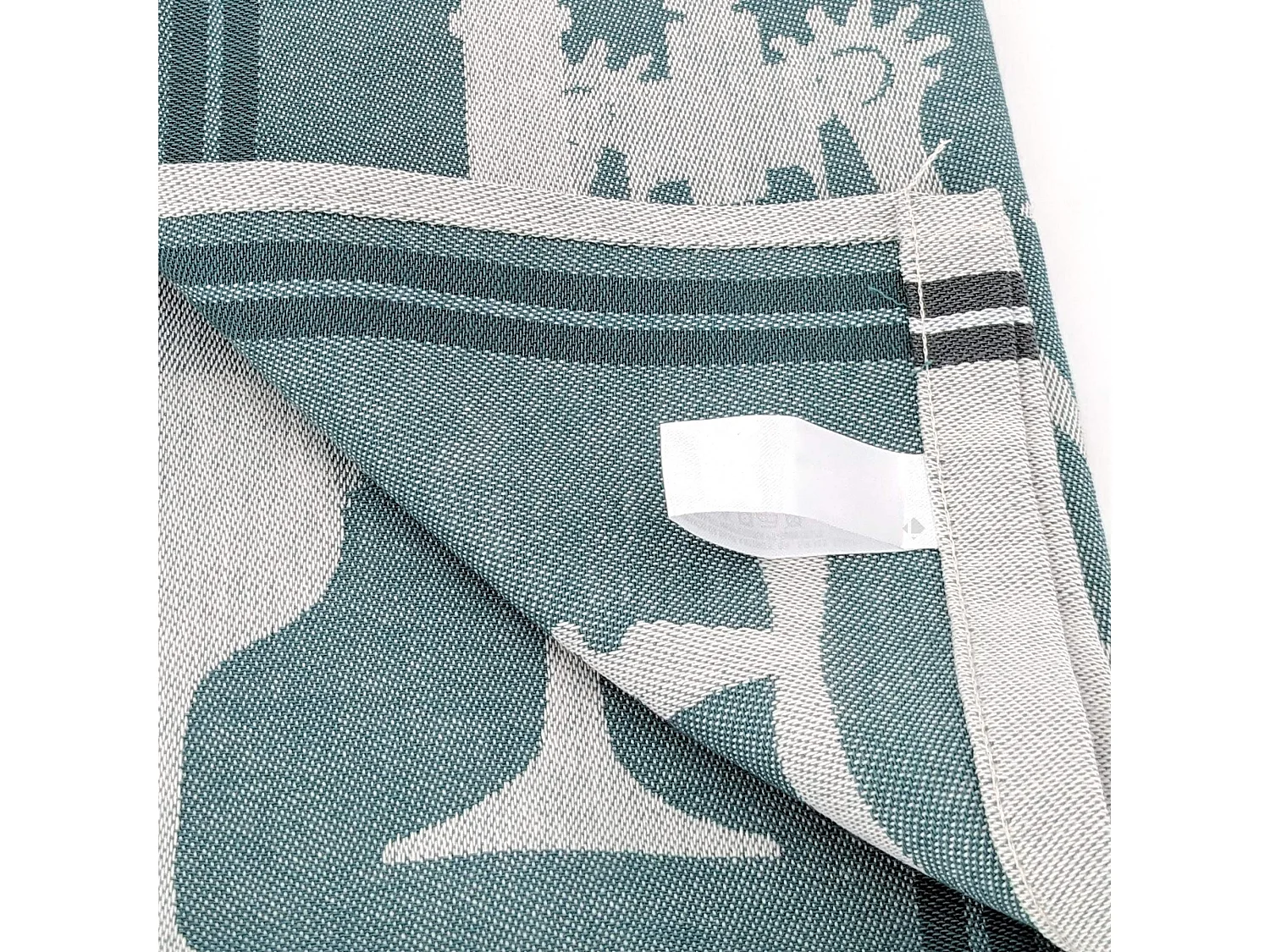 Lot de 2 torchons de cuisine pur coton 50x70 cm VITIS motif viticole vert