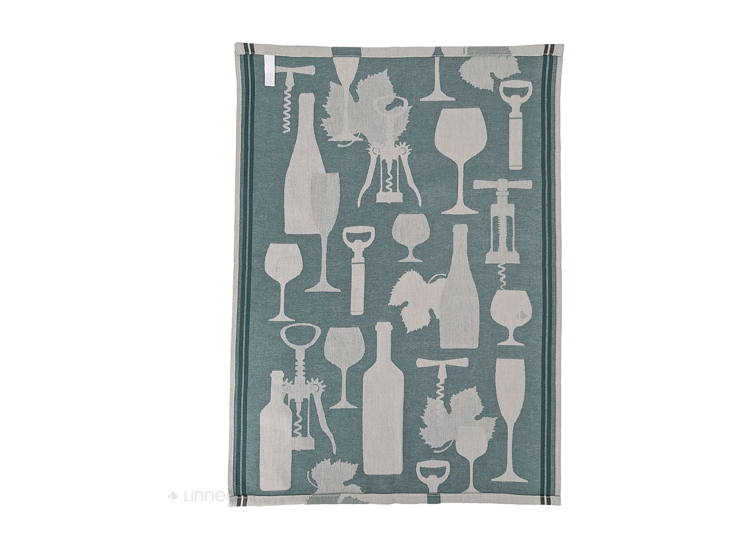 Lot de 2 torchons de cuisine pur coton 50x70 cm VITIS motif viticole vert