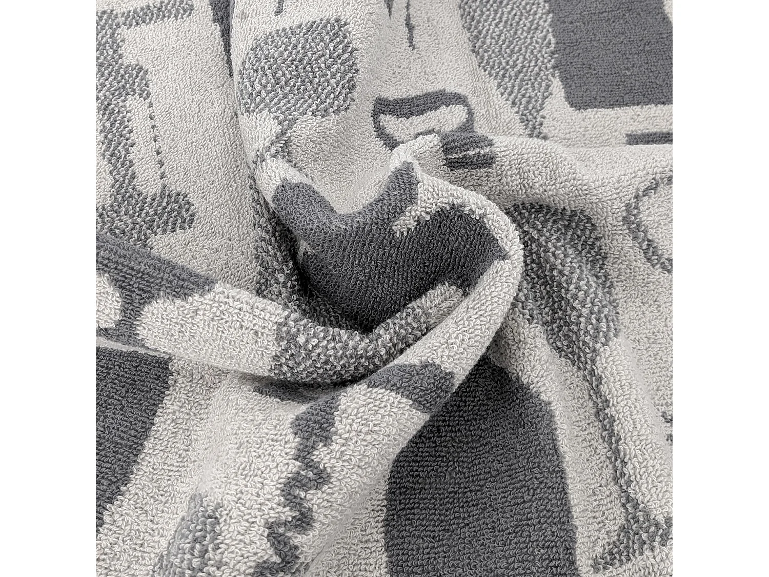 Lot de 2 torchons de cuisine pur coton 50x50 cm VITIS motif viticole gris