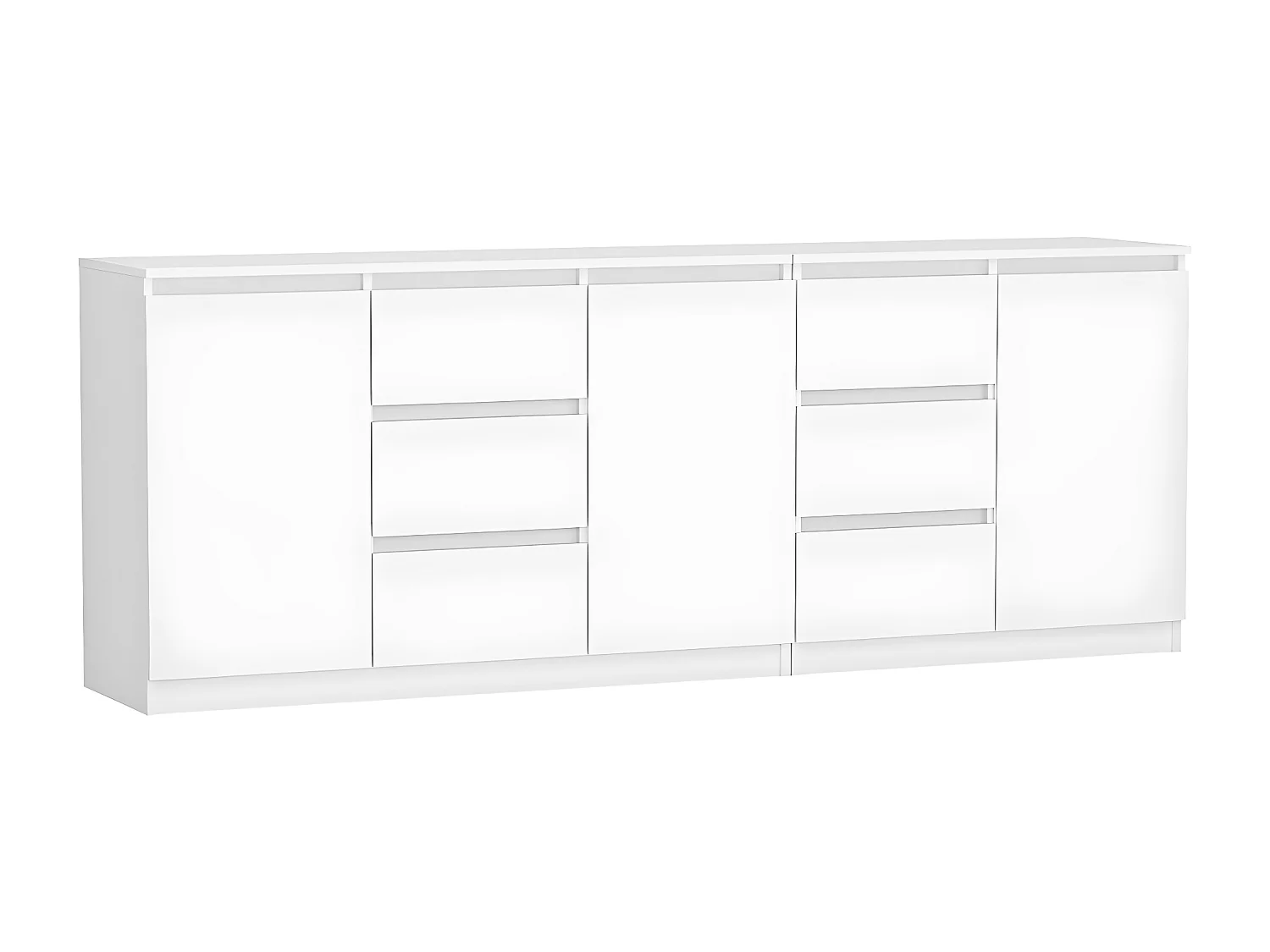 COSTI - Buffet long 3 portes + 6 tiroirs - 200x40x75 cm - Meuble de rangemnt salon salle à manger