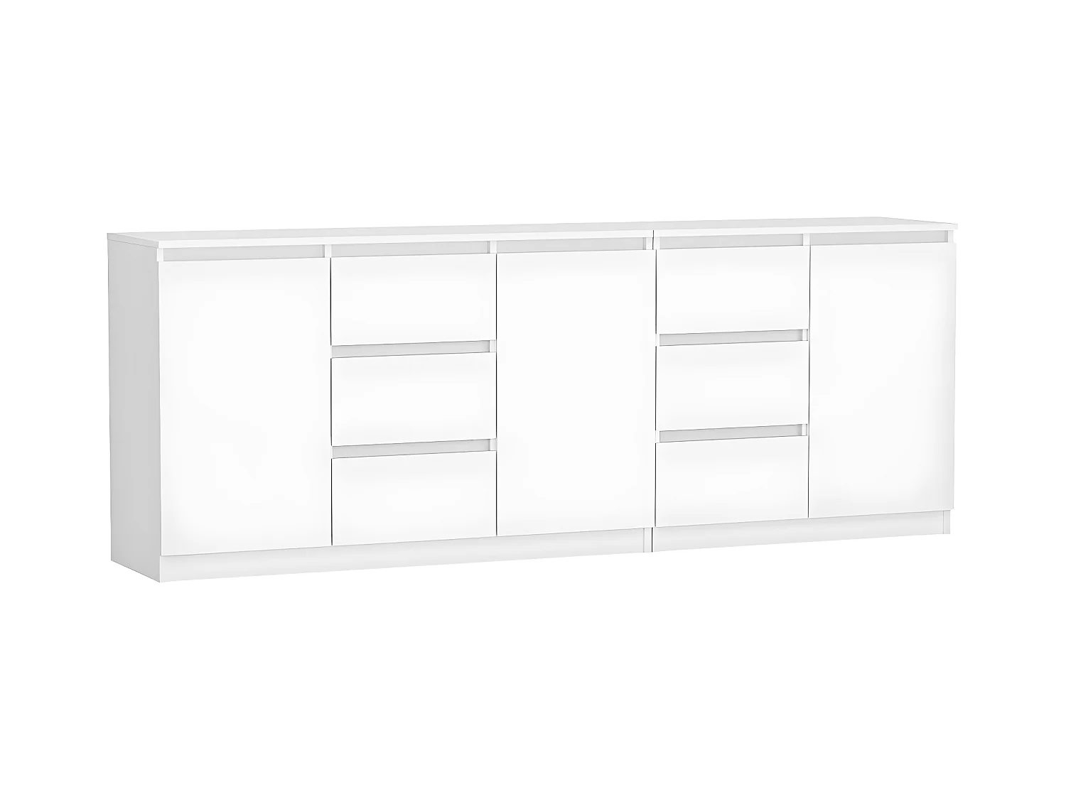 COSTI - Aparador largo 3 puertas + 6 cajones - 200x40x75 cm - Mueble de almacenaje y archivo salón comedor