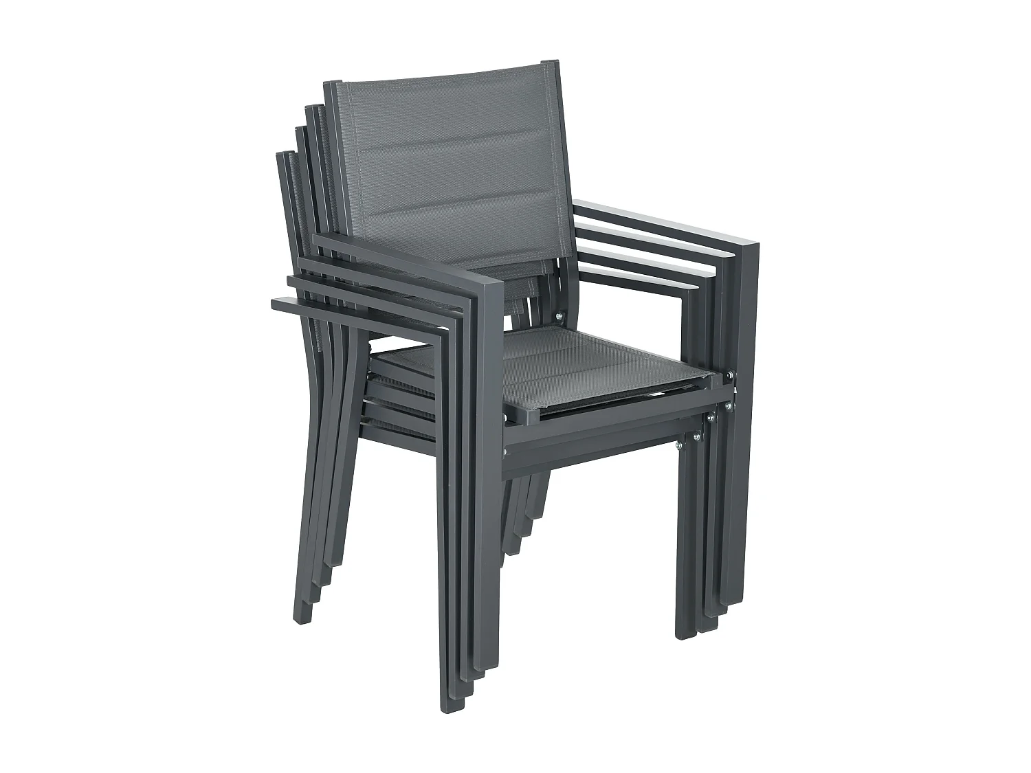 Ensemble salon de jardin 4 personnes 5 pièces table manger extensible anthracite