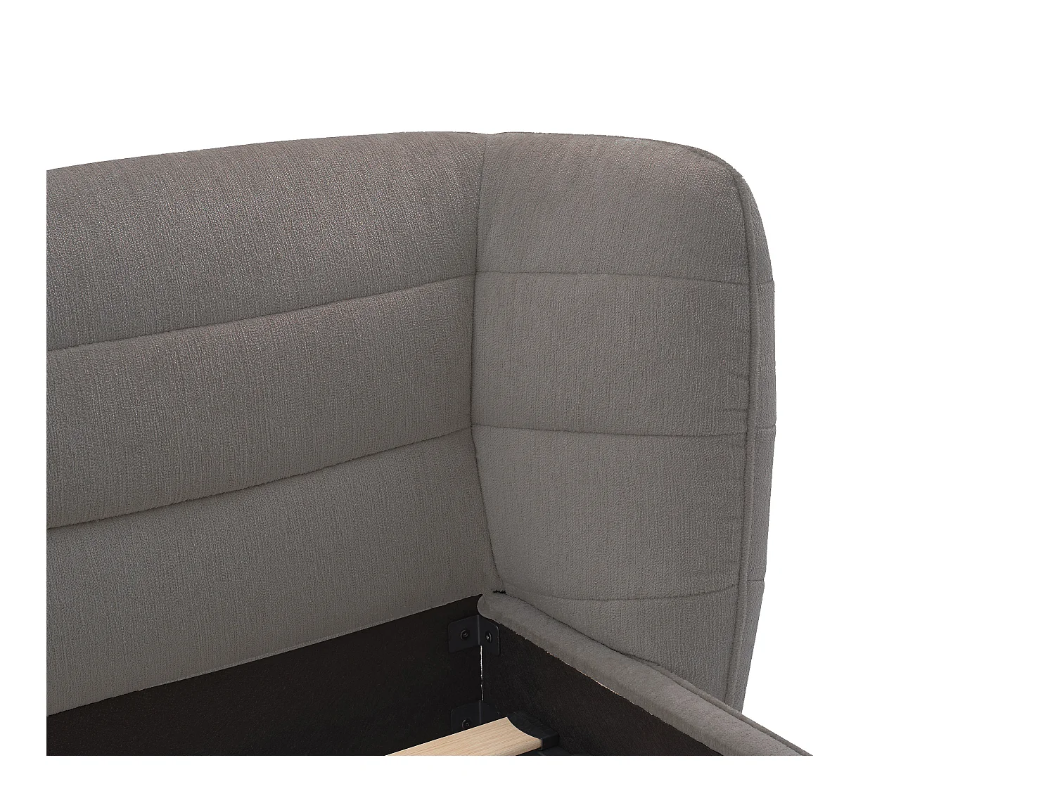 Bed 160 x 200 cm met ingekeept hoofdbord - Boucléstof - Grijs - LARUMO van Maison Céphy