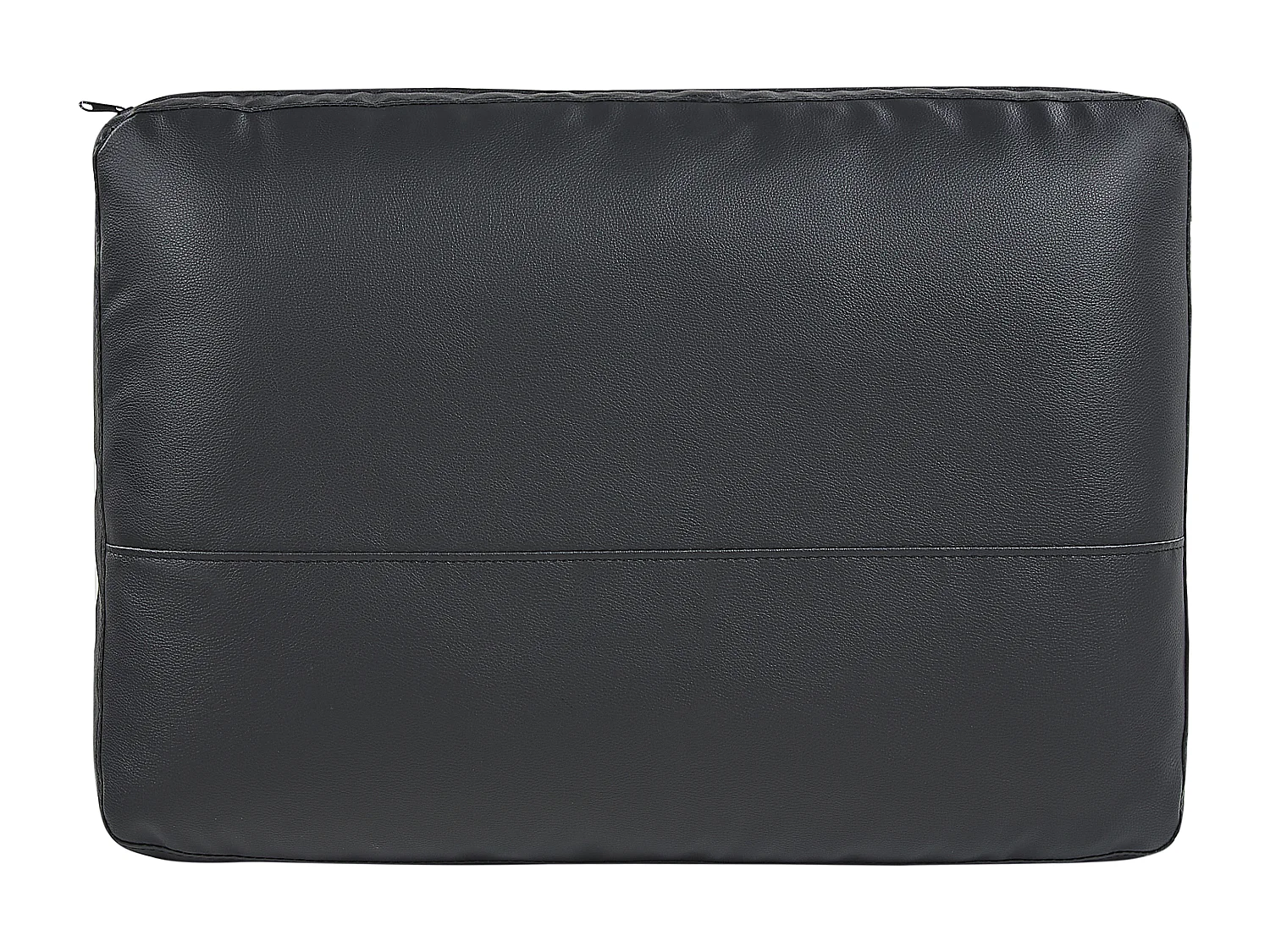 3-Sitzer Sofa Kunstleder schwarz mit Metallbeinen dicke Sitzkissen modern Sovik