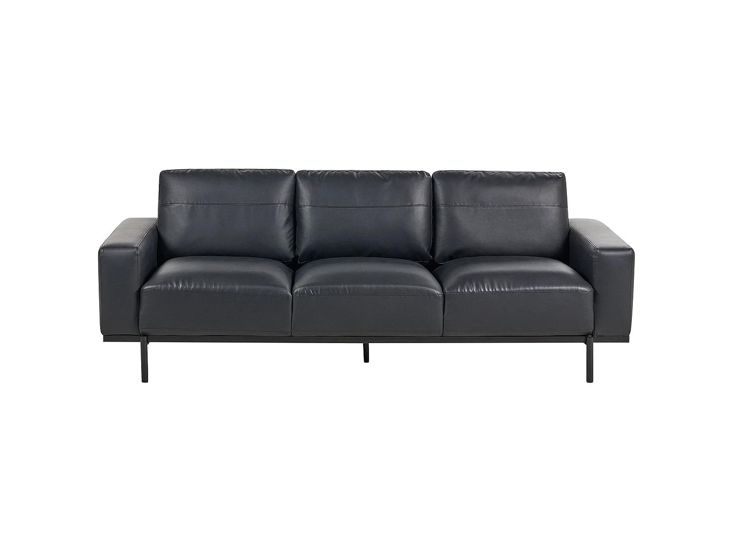 Sofa SOVIK Kunstleder Schwarz 3-Sitzer