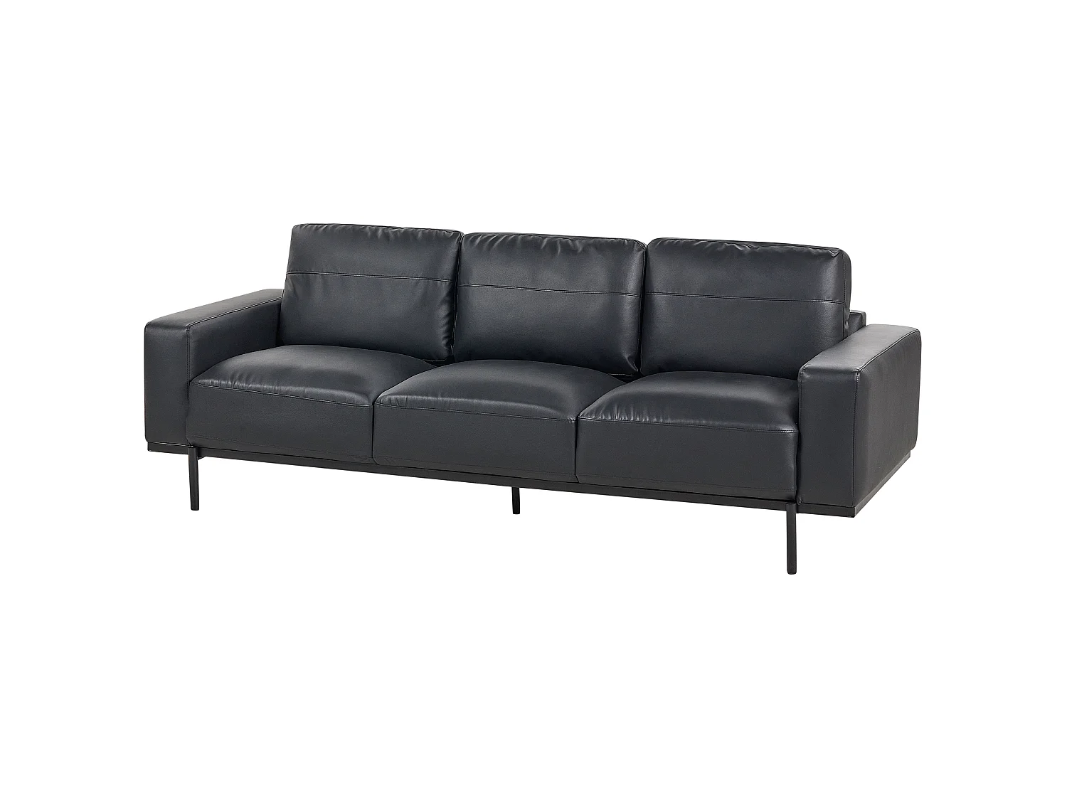 Sofa SOVIK Kunstleder Schwarz 3-Sitzer