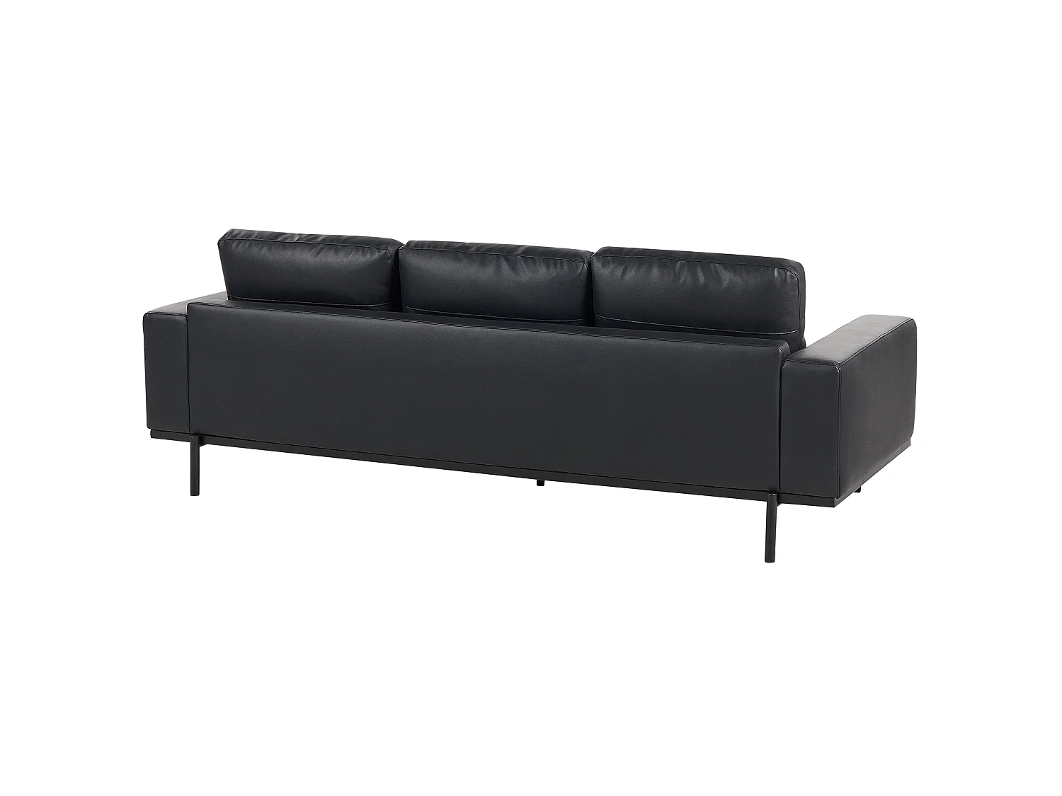 Sofa SOVIK Kunstleder Schwarz 3-Sitzer