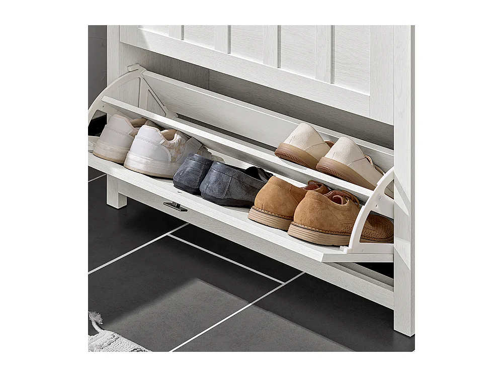 SoBuy FSR162-W Meuble à Chaussures Armoire à Chaussures Commode à Chaussures Meuble d'entrée avec 3 Abattants