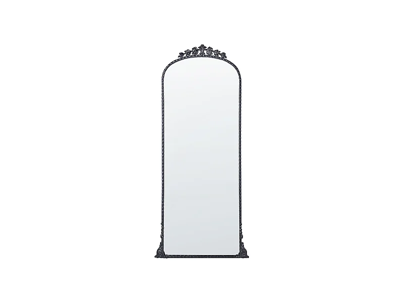 Wall Mounted Decorative Mirror Glamour Style Hanging Decor 51 x 114 cm Schwarz Livry