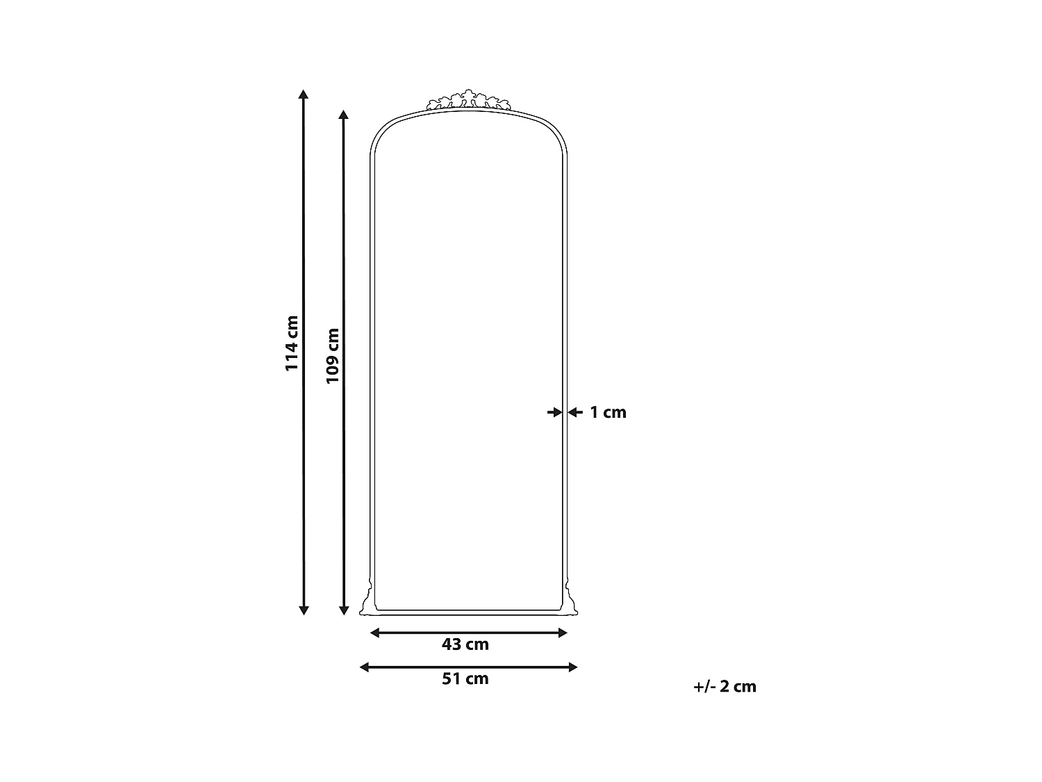 Wandspiegel LIVRY 51 cm 114 cm Metaal Zwart