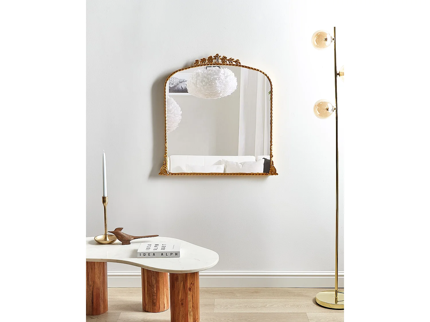 Miroir LIVRY 71 cm 71 cm Métal Doré