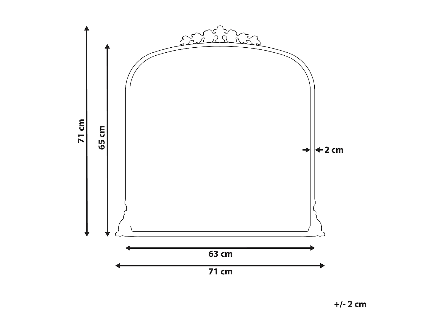 Miroir LIVRY 71 cm 71 cm Métal Doré