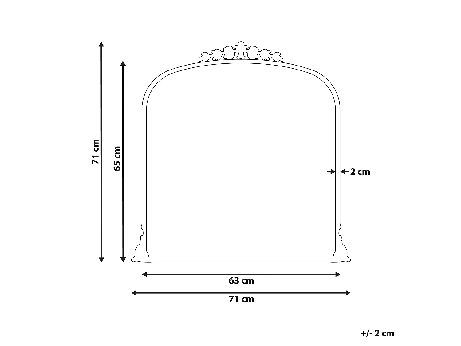 Miroir LIVRY 71 cm 71 cm Métal Doré