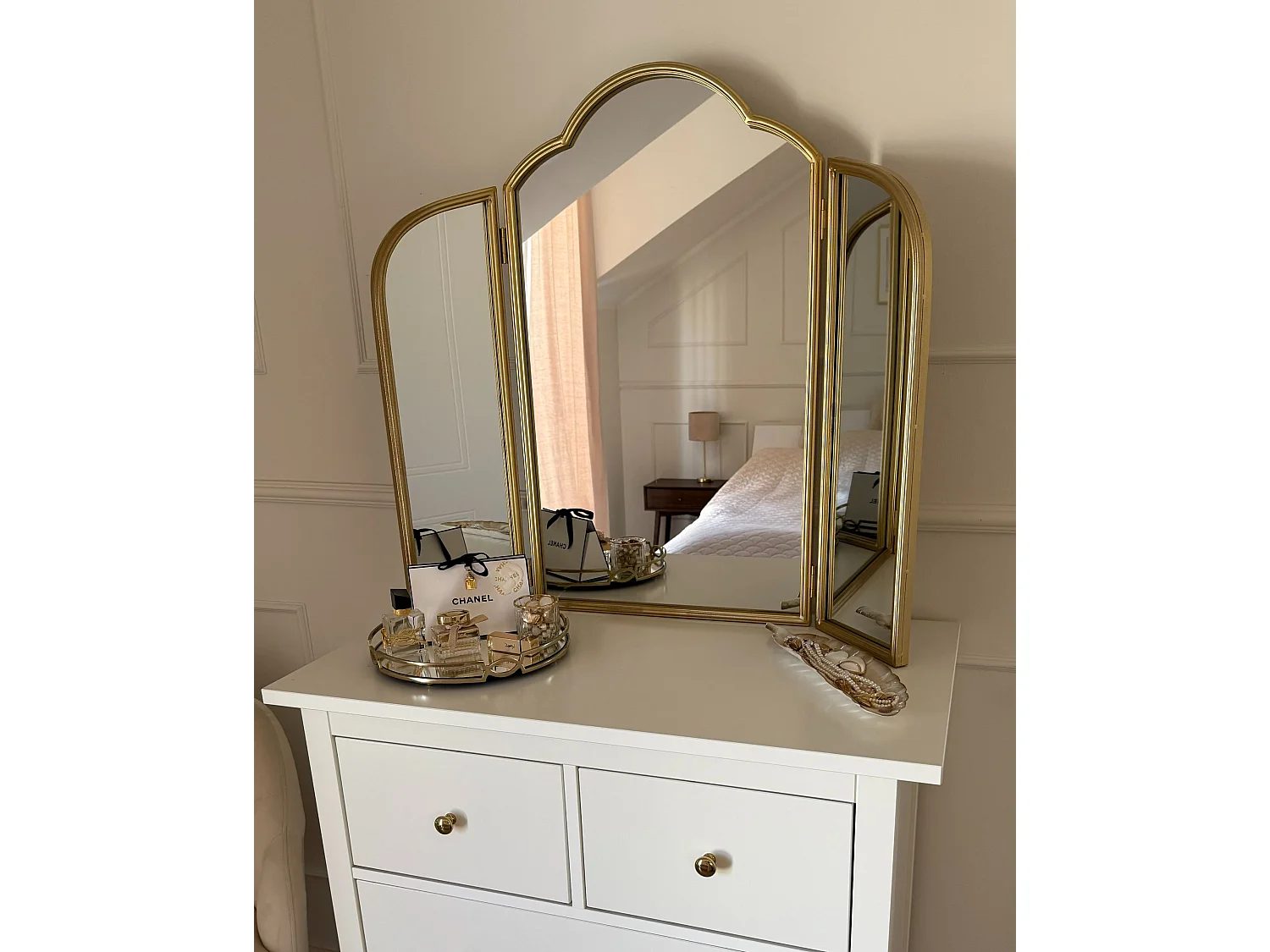 Miroir de coiffeuse SAVILLY Doré