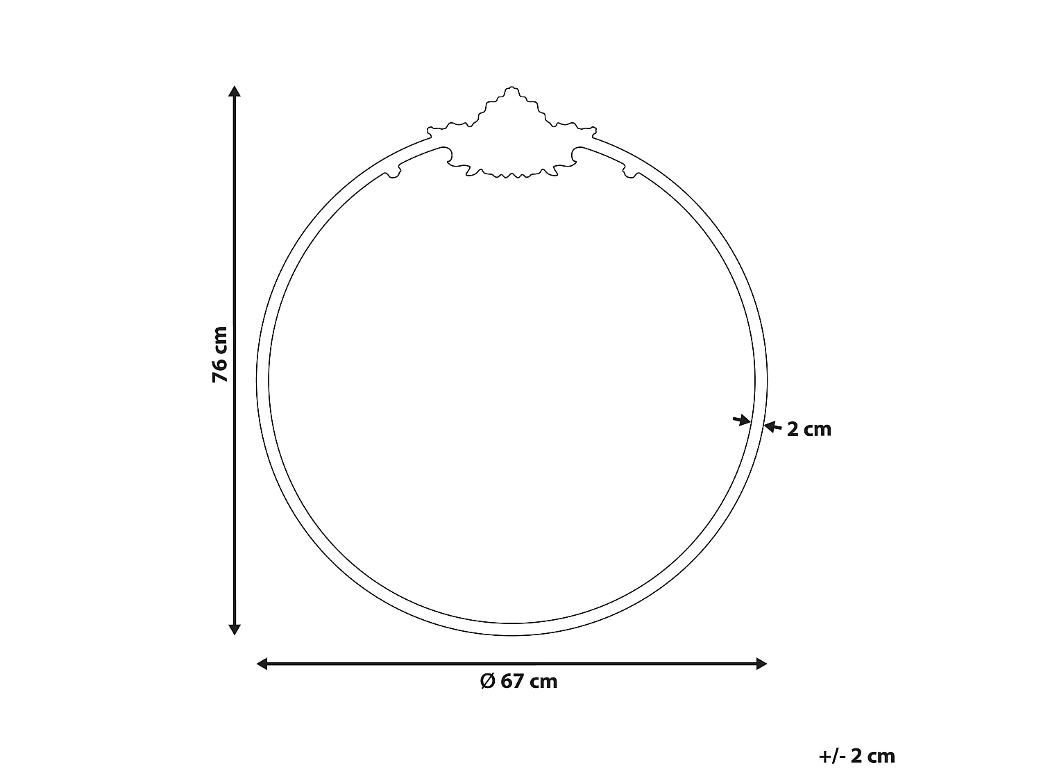 Wall Mirror SOMMANT 67 cm 76 cm Metal Black