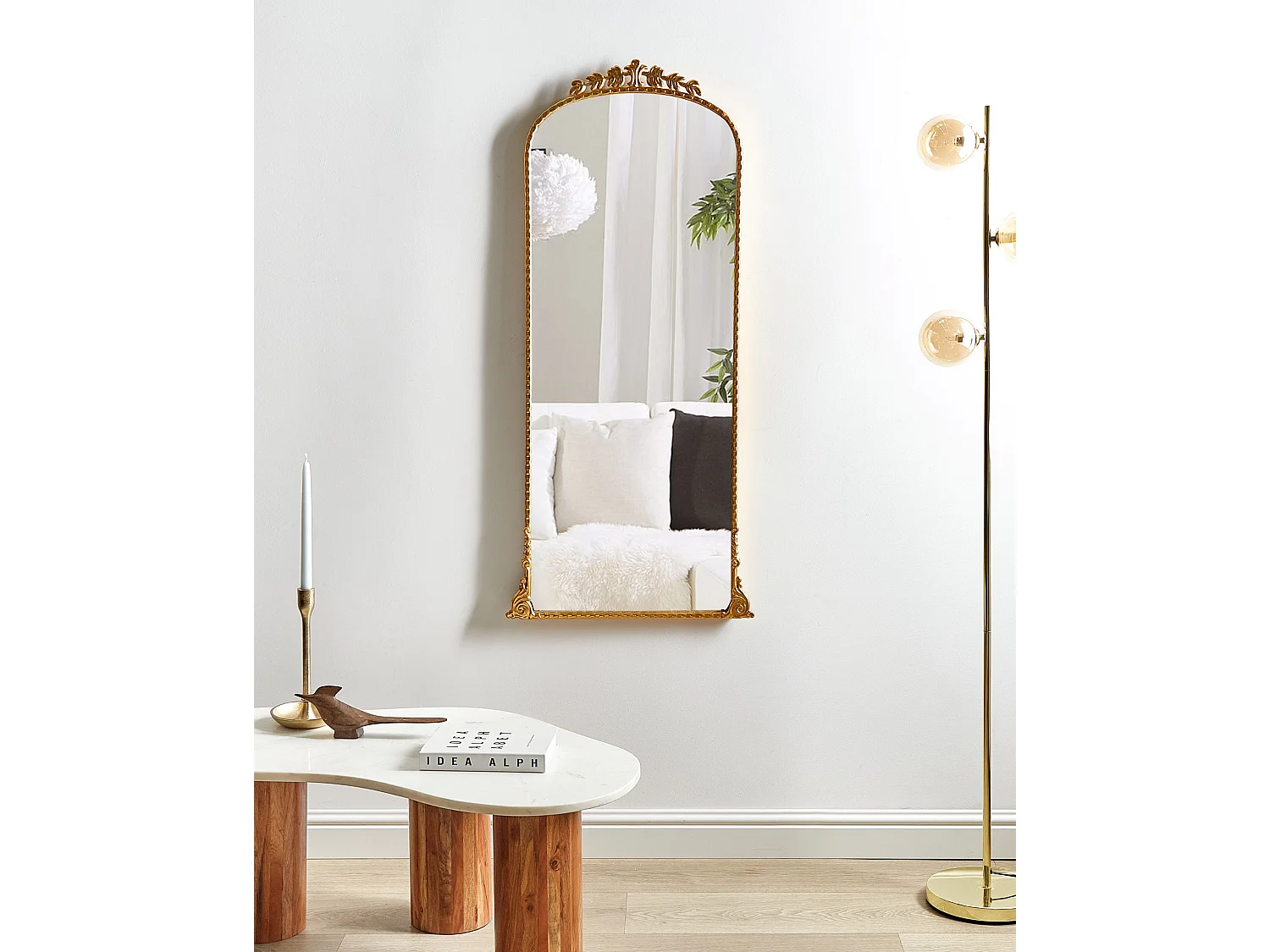 Miroir LIVRY 51 cm 114 cm Métal Doré