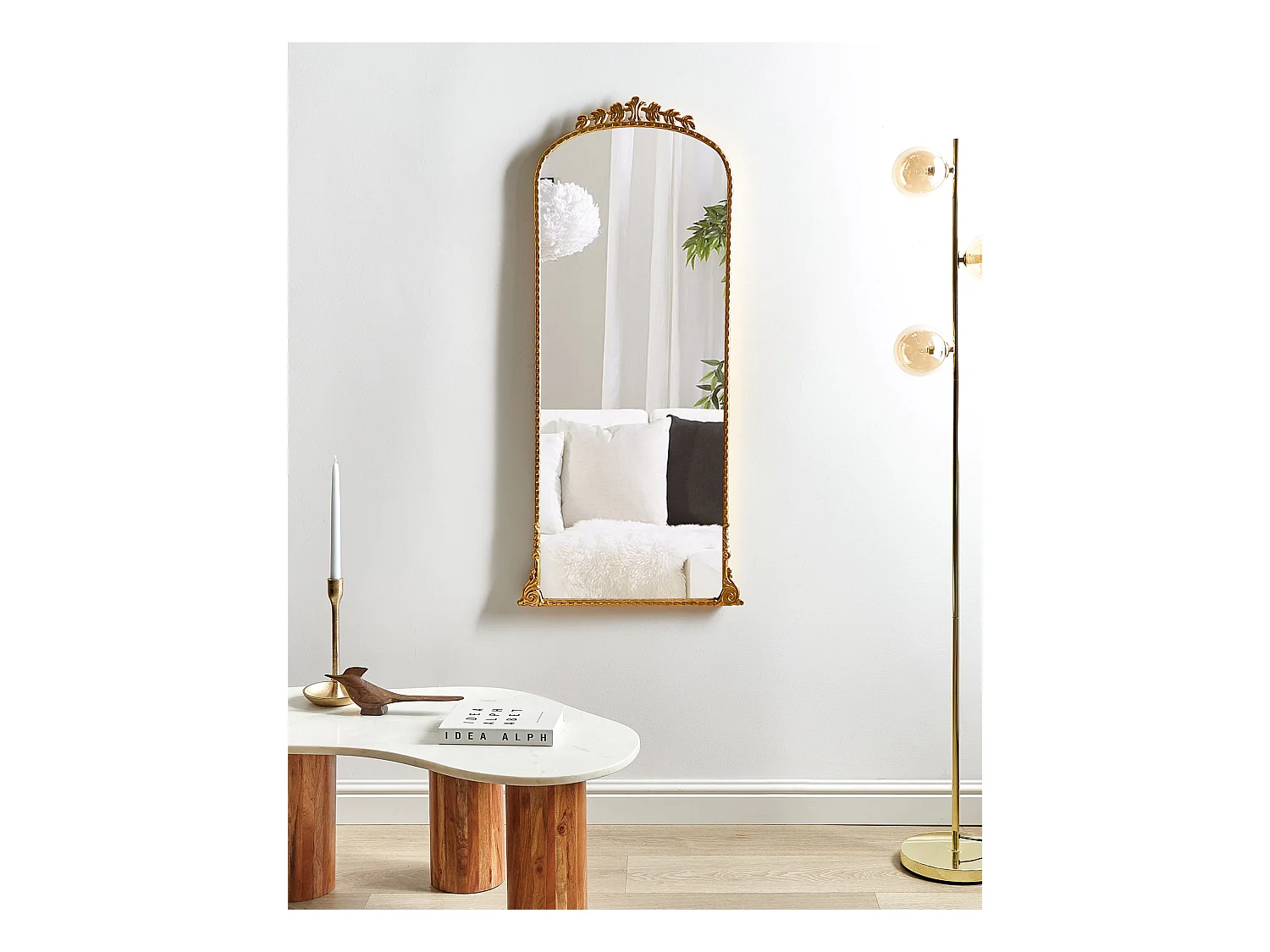 Miroir LIVRY 51 cm 114 cm Métal Doré