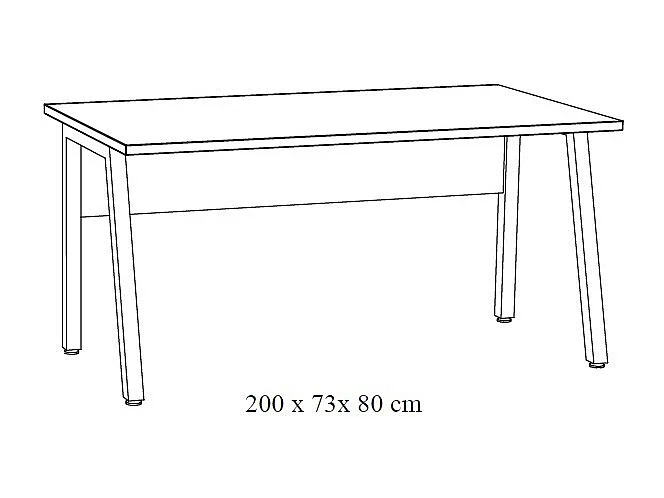 Bureau professionnel droit 200cm – Collection SOON – Coloris Blanc Mat et Noir