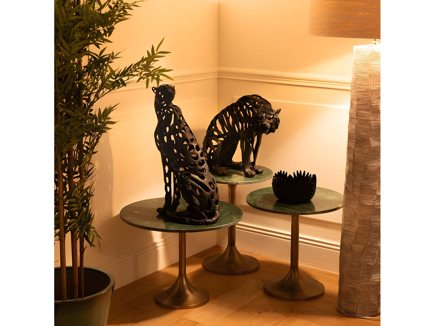 Bout de canapé Marbre vert 40 cm