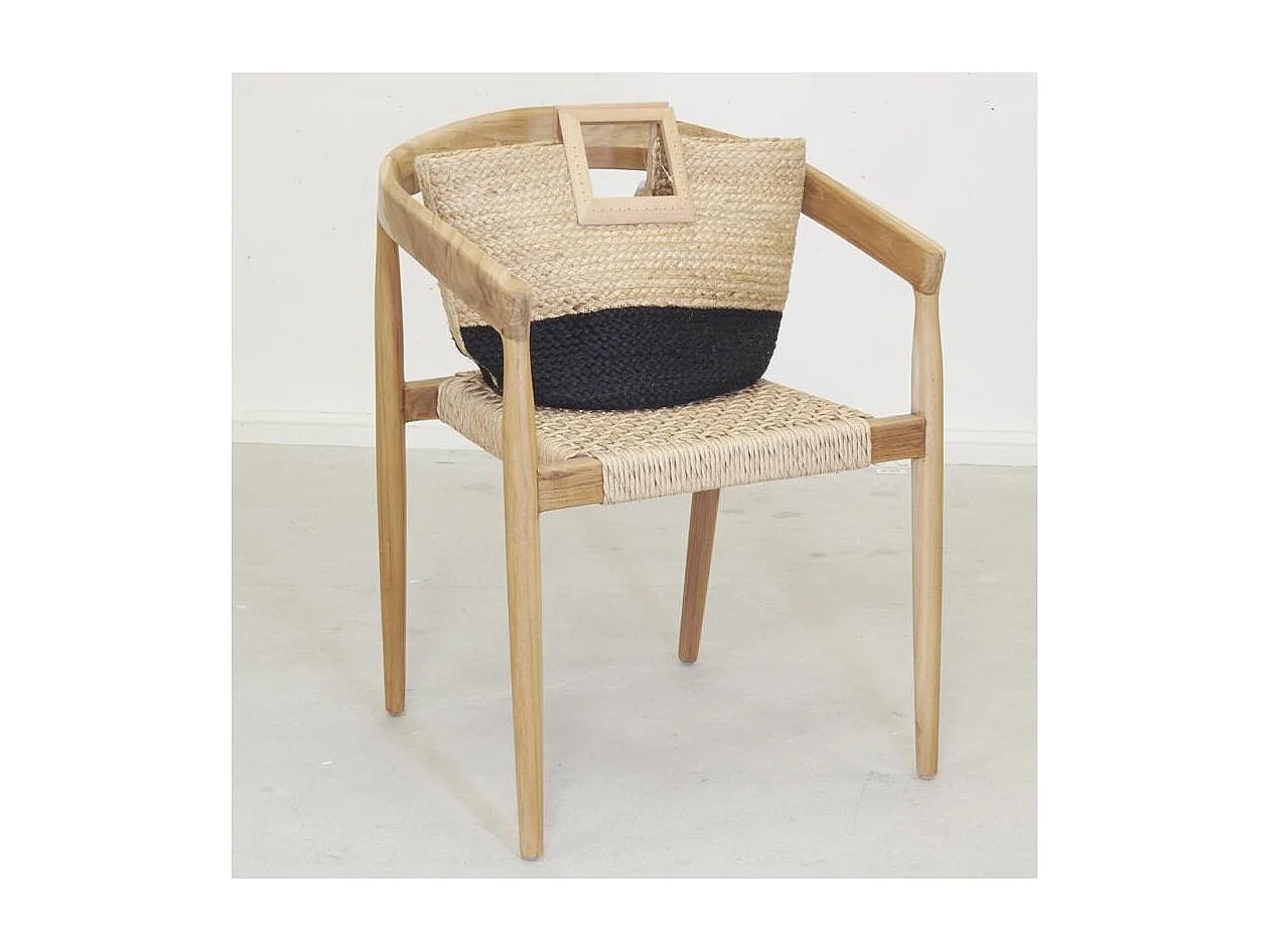 Fauteuil en teck et cannage synthétique BAIA (Lot de 2) Arrondi