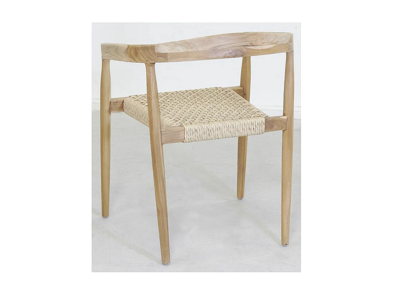 Fauteuil en teck et cannage synthétique BAIA (Lot de 2) Arrondi