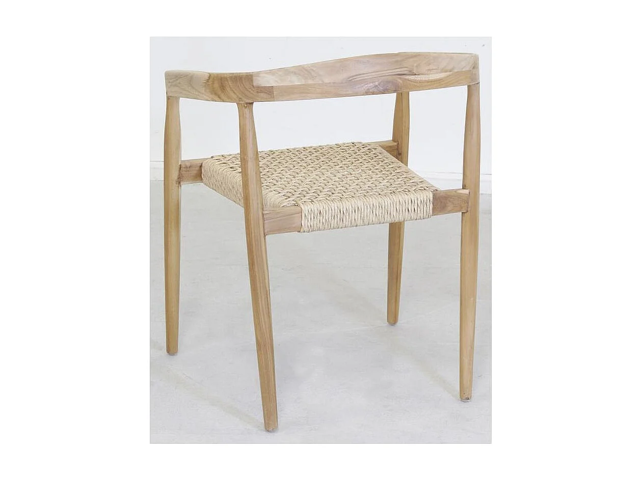 Fauteuil en teck et cannage synthétique BAIA (Lot de 2) Arrondi