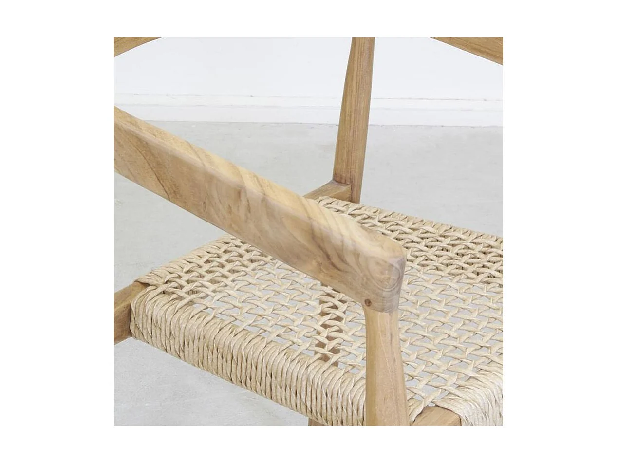 Fauteuil en teck et cannage synthétique BAIA (Lot de 2) Arrondi