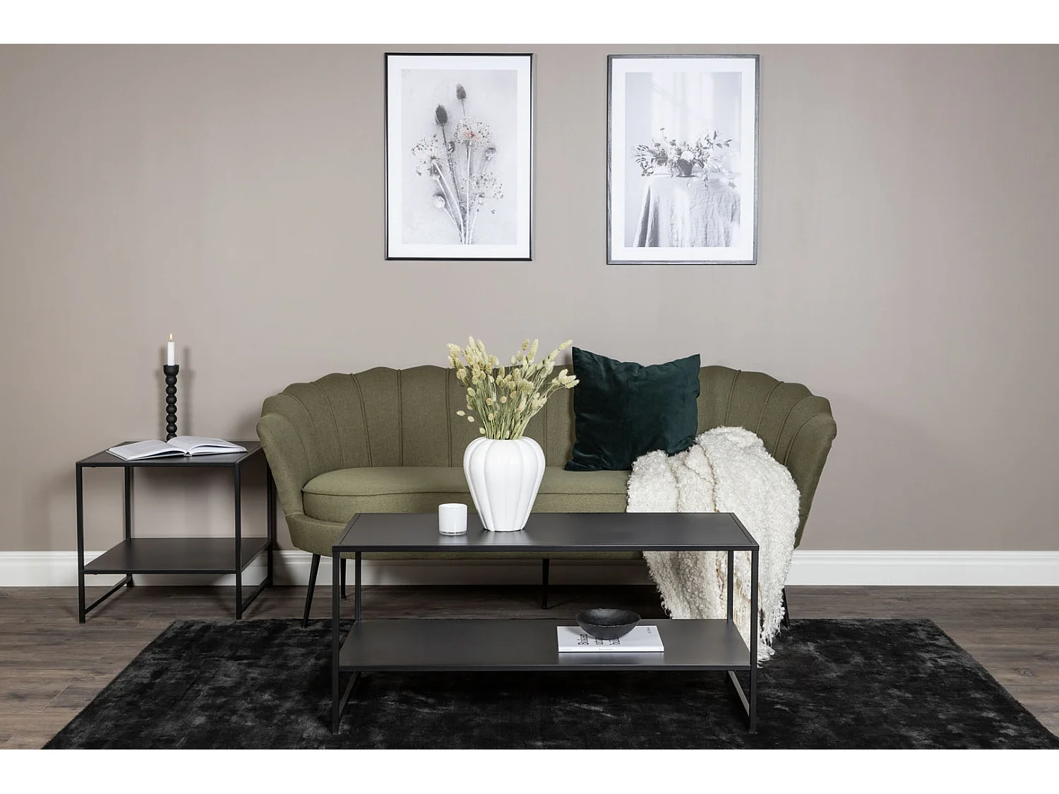 Canapé 3 Places en Tissu "Calais" 180cm Vert