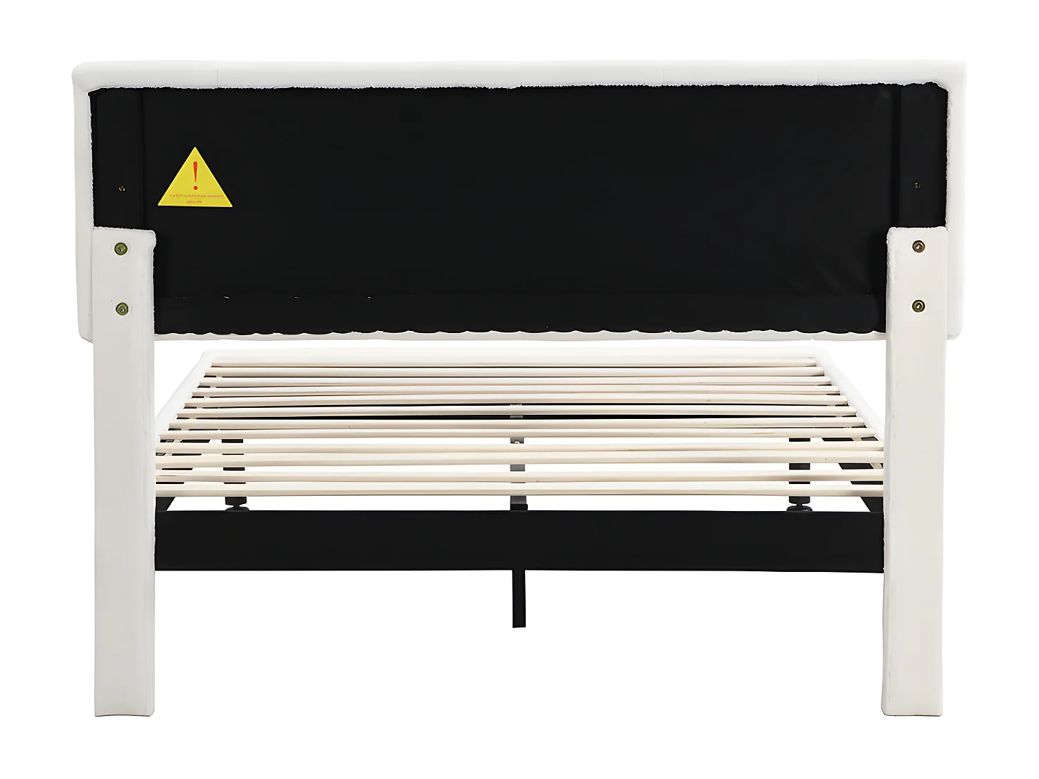 Bed 140x190cm opgevuld met sherpa - met lattenbodem - Beige