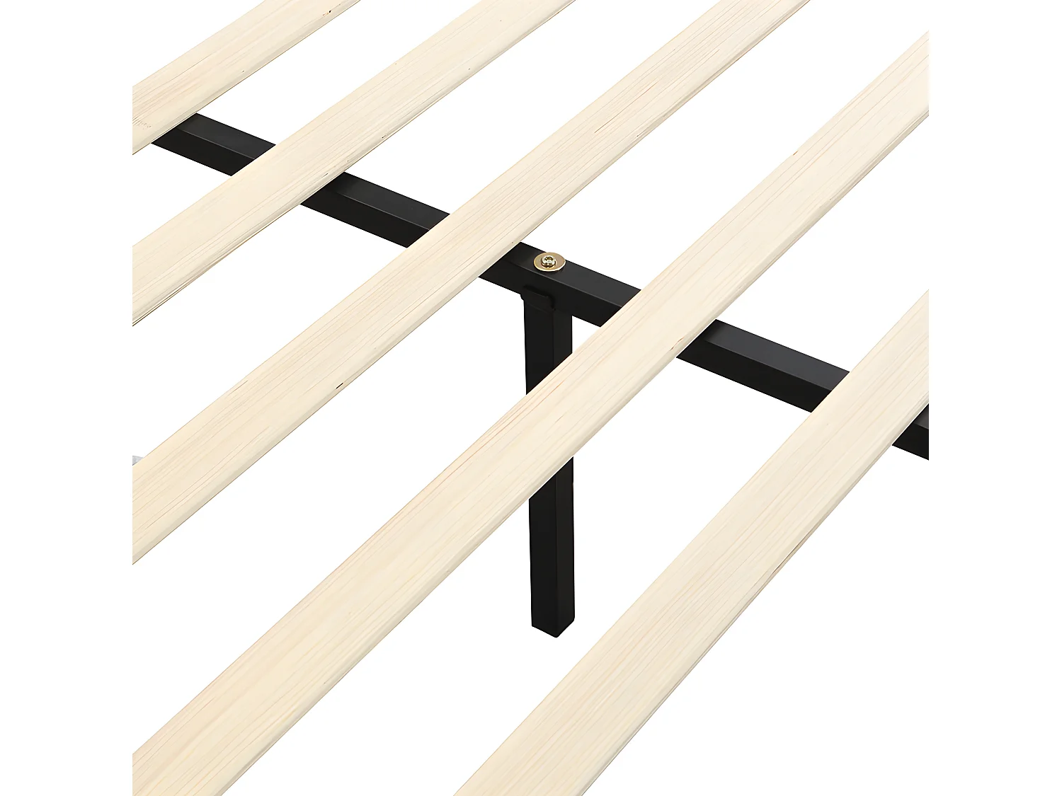 Letto 140x190cm imbottito in sherpa - con rete a doghe - Beige