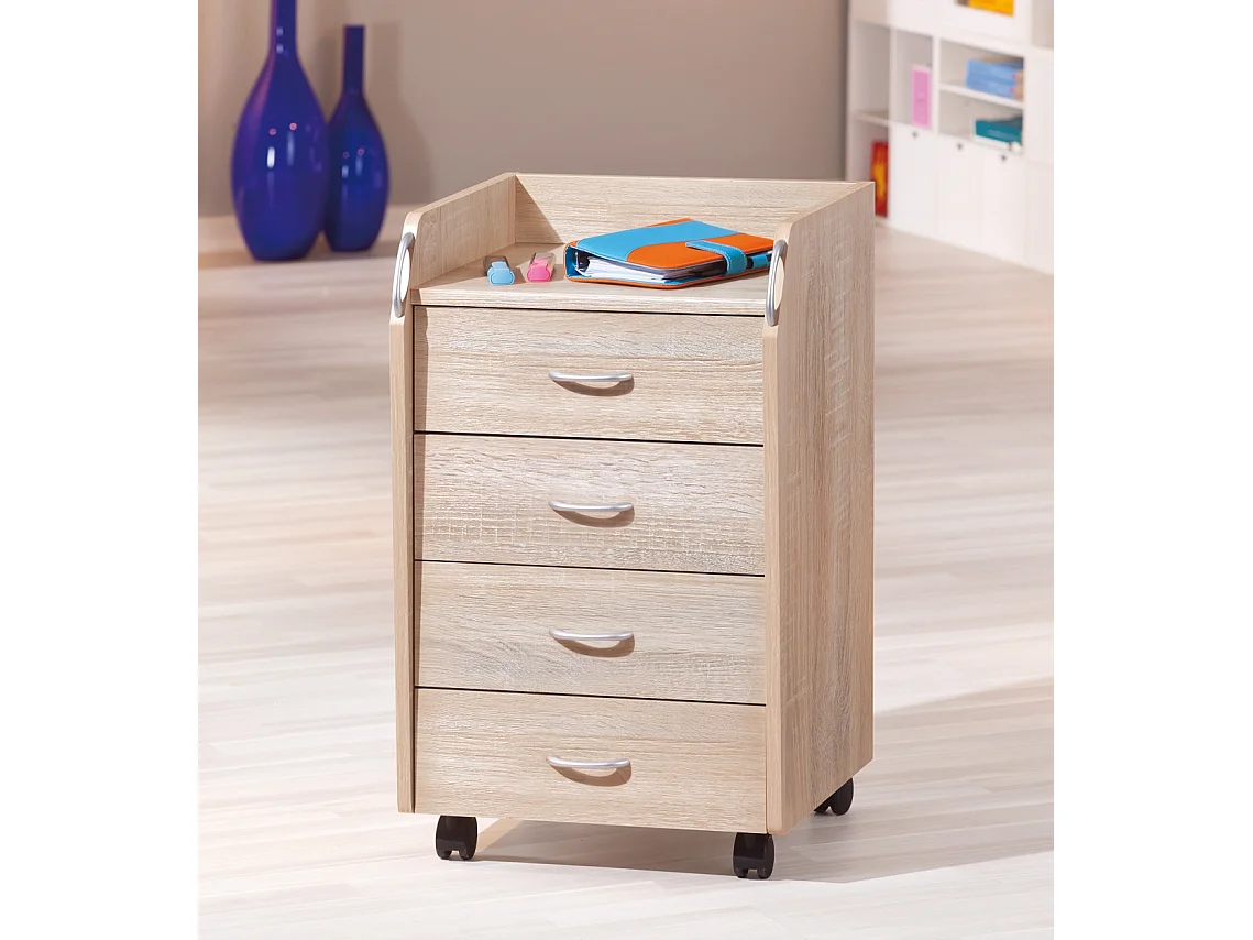 Caisson de Bureau 4 Tiroirs "College" 65cm Chêne Sonoma