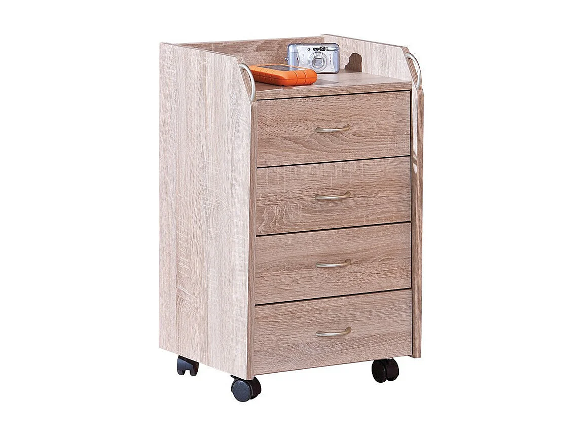 Caisson de Bureau 4 Tiroirs "College" 65cm Chêne Sonoma