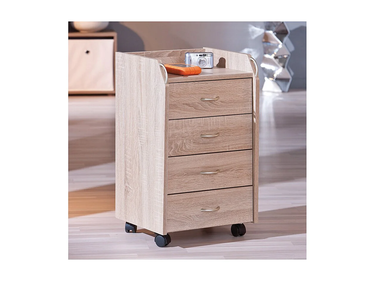 Caisson de Bureau 4 Tiroirs "College" 65cm Chêne Sonoma