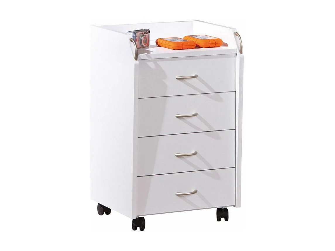 Caisson de Bureau 4 Tiroirs "College" 65cm Blanc