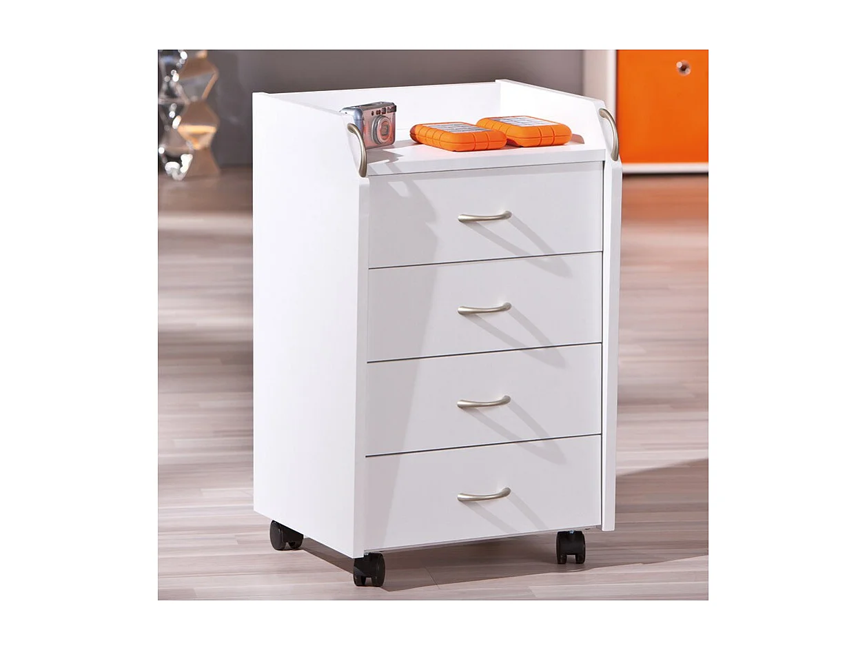 Caisson de Bureau 4 Tiroirs "College" 65cm Blanc