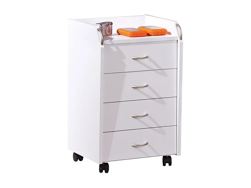 Caisson de Bureau 4 Tiroirs "College" 65cm Blanc