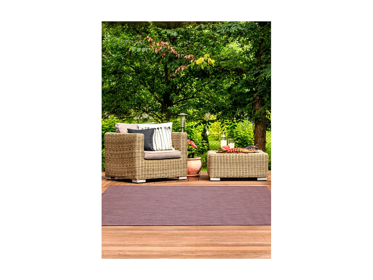 Tapis extérieur intérieur tissé uni - BAHAMAS 548 Rose 120*170