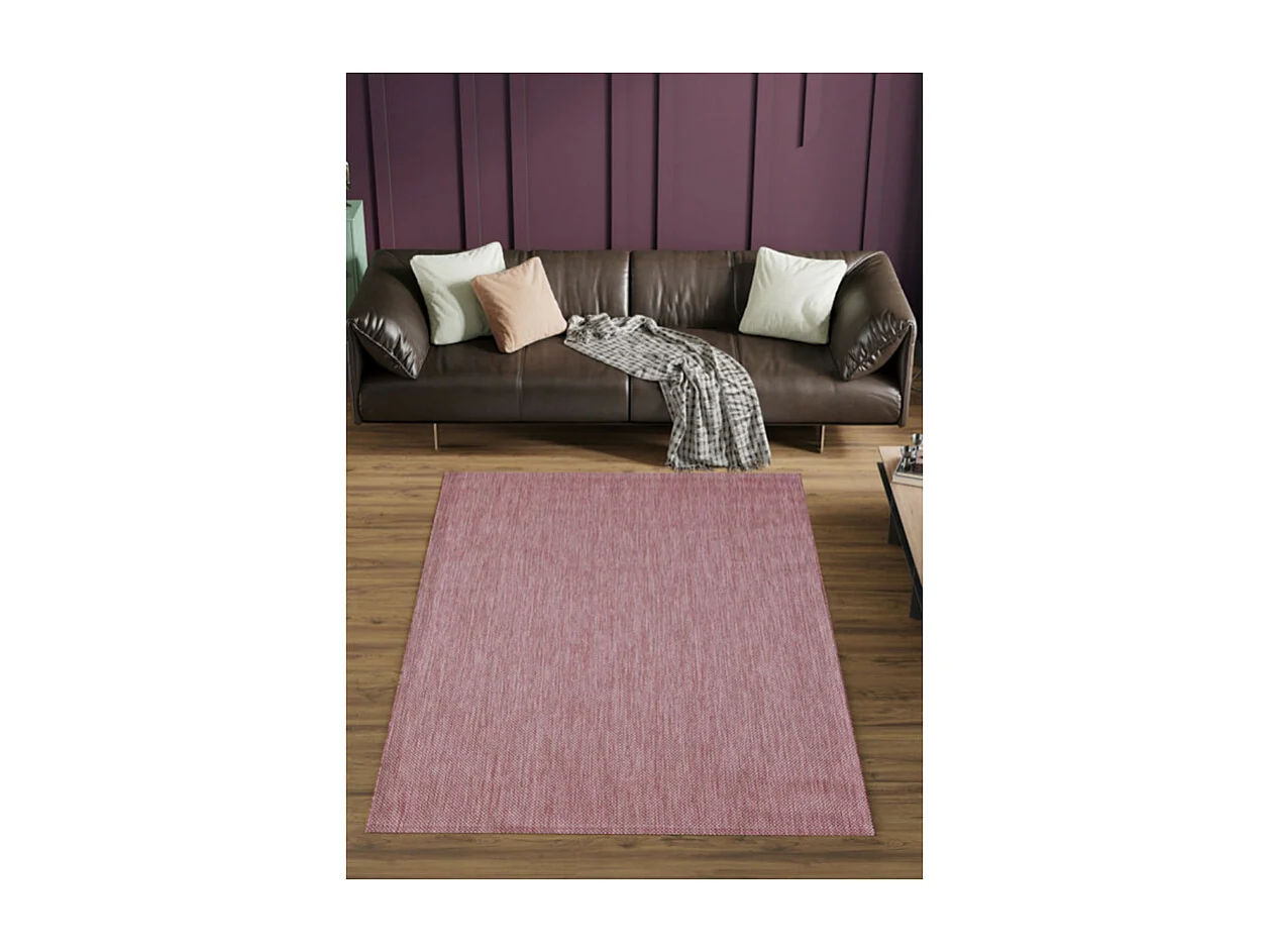 Tapis extérieur intérieur tissé uni - BAHAMAS 548 Rose 120*170