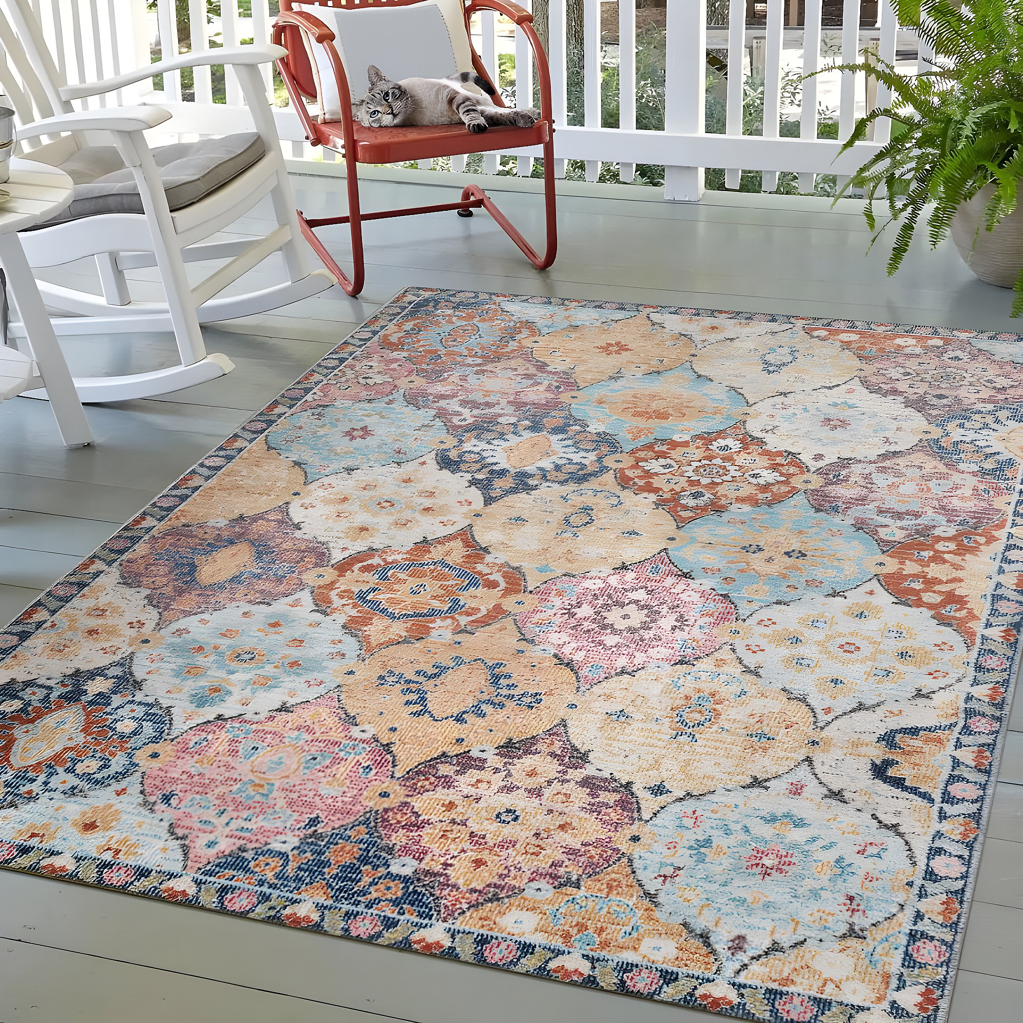 Tapis Oriental Traum – Extérieur/intérieur, Coloré, 100% Polypropylène, Neuf étiquettes