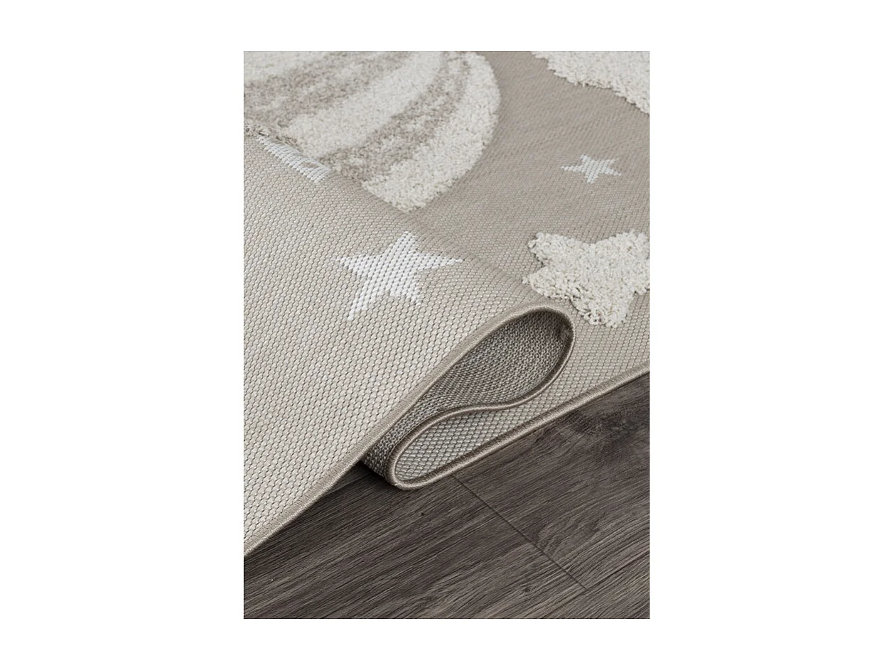 Tapis enfant montgolfière beige - LUNA Kids 11 Taupe 160*160
