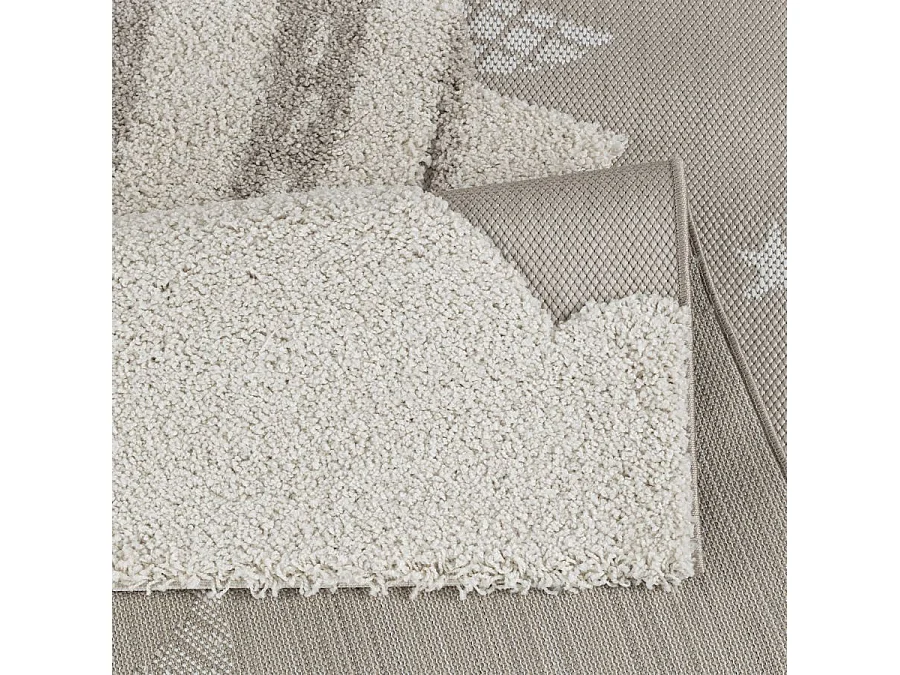 Tapis enfant montgolfière beige - LUNA Kids 11 Taupe 160*160