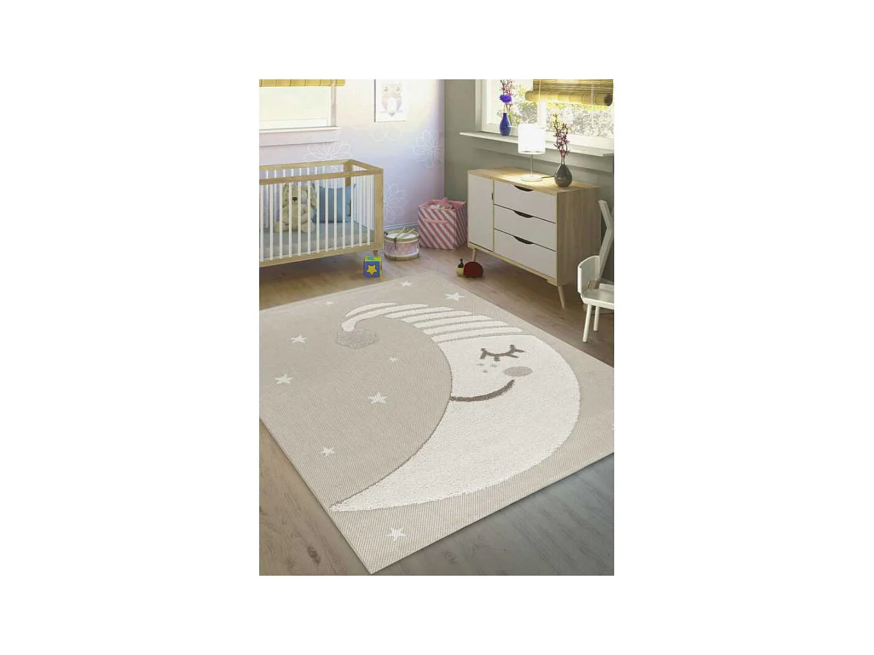 Tapis enfant lune beige - LUNA Enfants 10 Beige 160*230