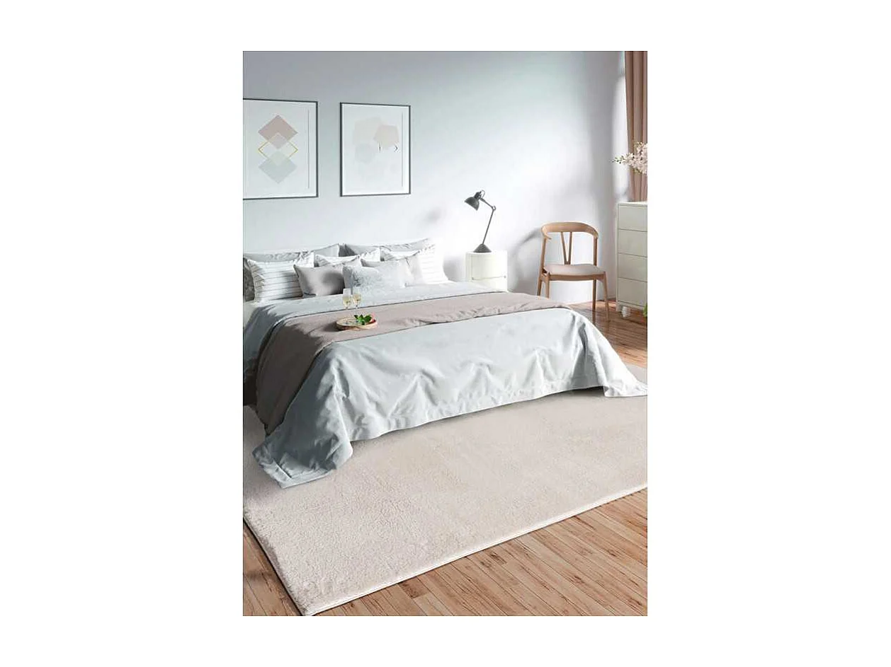 Tapis uni lavable doux - LOFT Crème 120*170