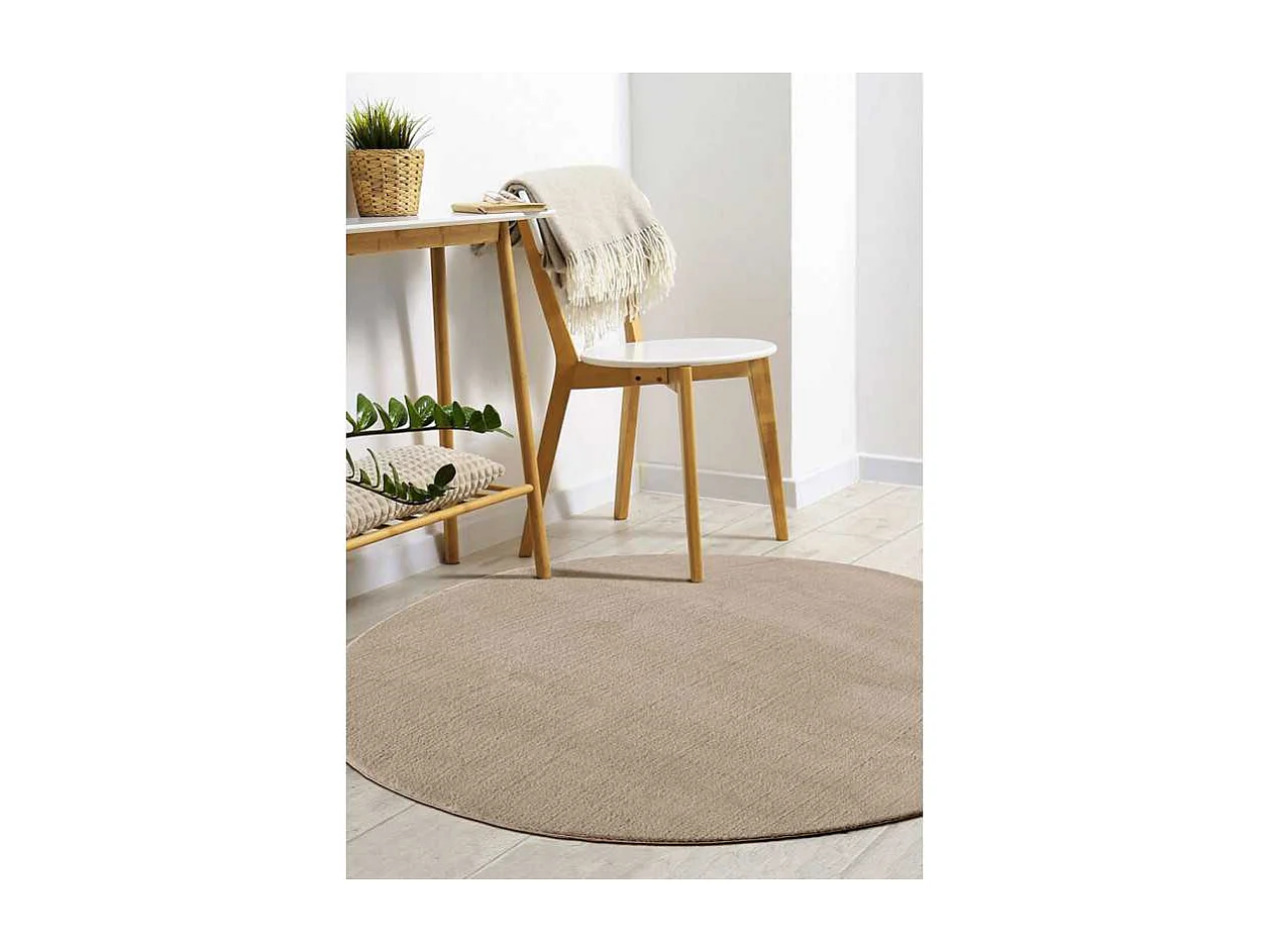 Tapis uni lavable doux - LOFT Beige 80*80