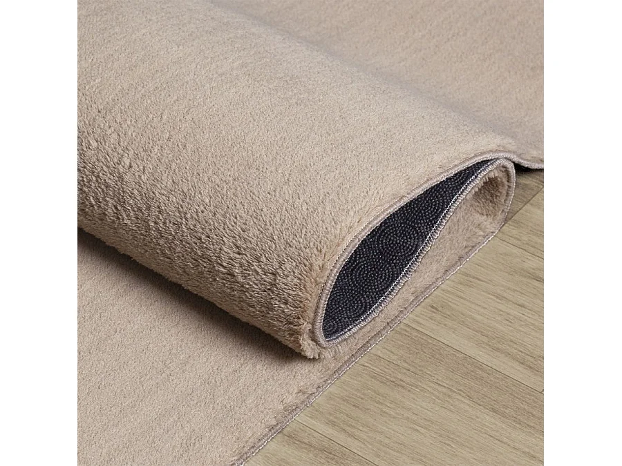 Tapis uni lavable doux - LOFT Beige 80*80